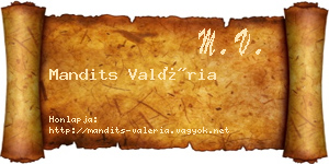 Mandits Valéria névjegykártya